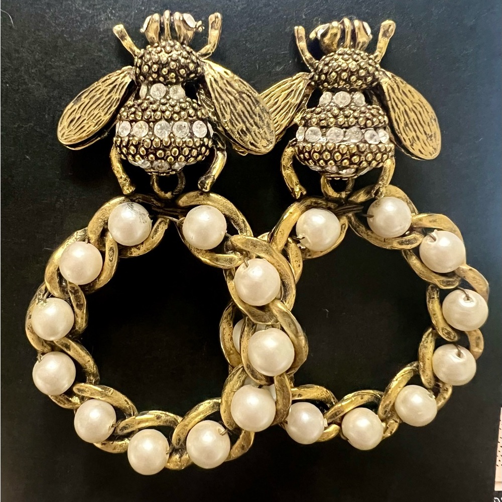 COPY - These bumblebee pearl earrings are a show stopper. Dress them up or down!